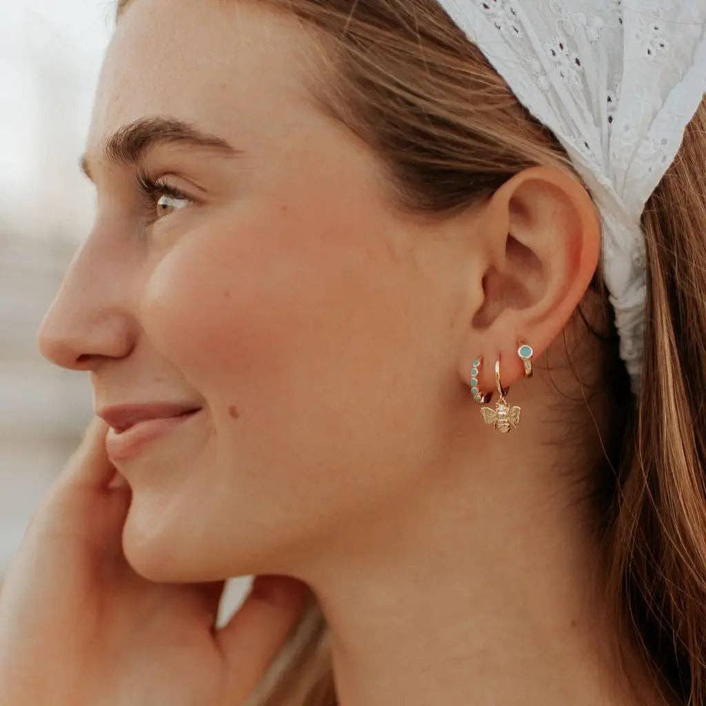 Mauve Jewelry Co Gaby Turquoise Hoops
