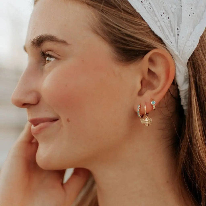 Mauve Jewelry Co Gaby Turquoise Hoops