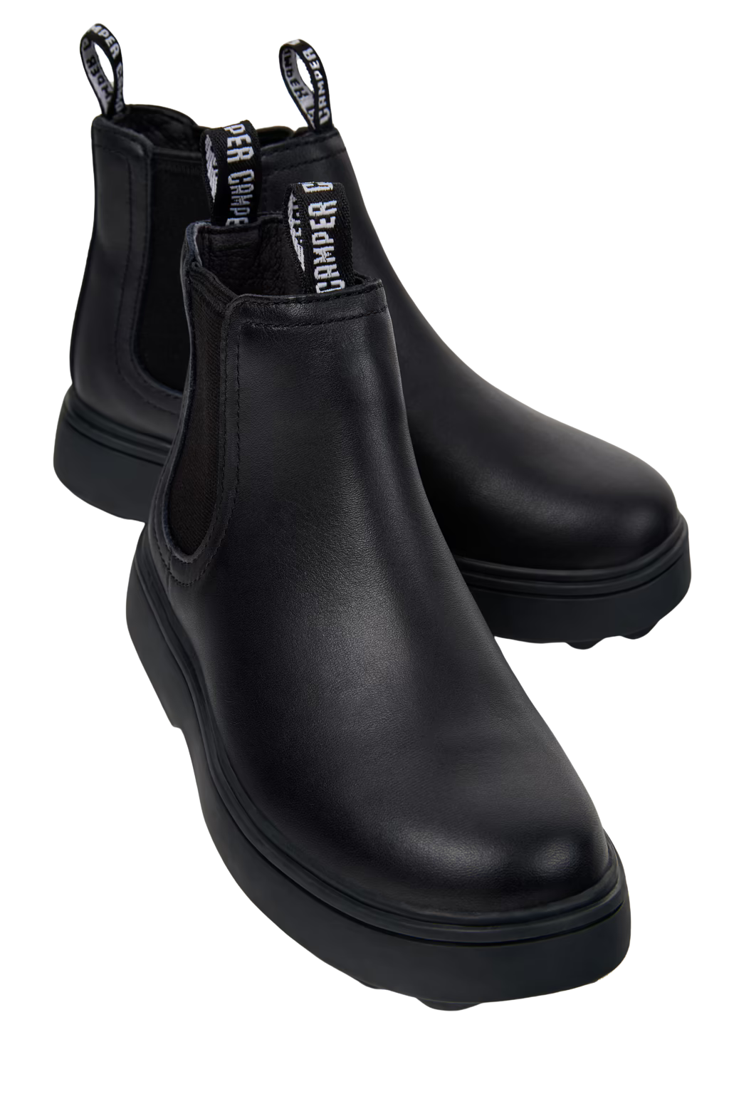 Camper Norte Black Leather Ankle Boots
