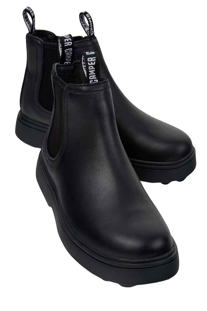 Camper Norte Black Leather Ankle Boots