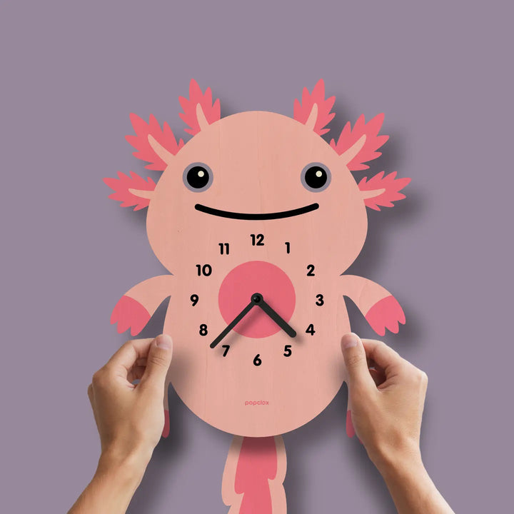 Popclox Axolotl Pendulum Clock - Wood