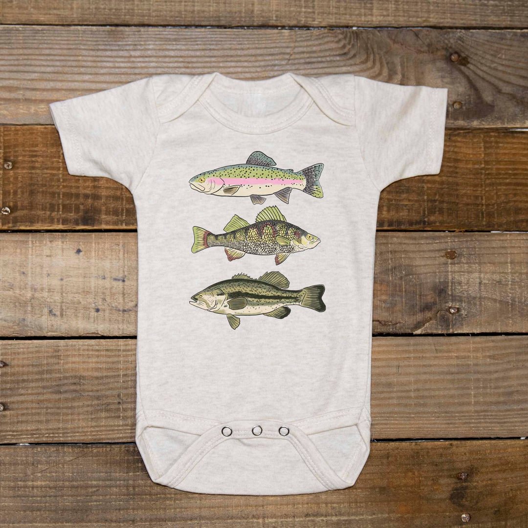 Barefoot Baby Three Fish Onesie