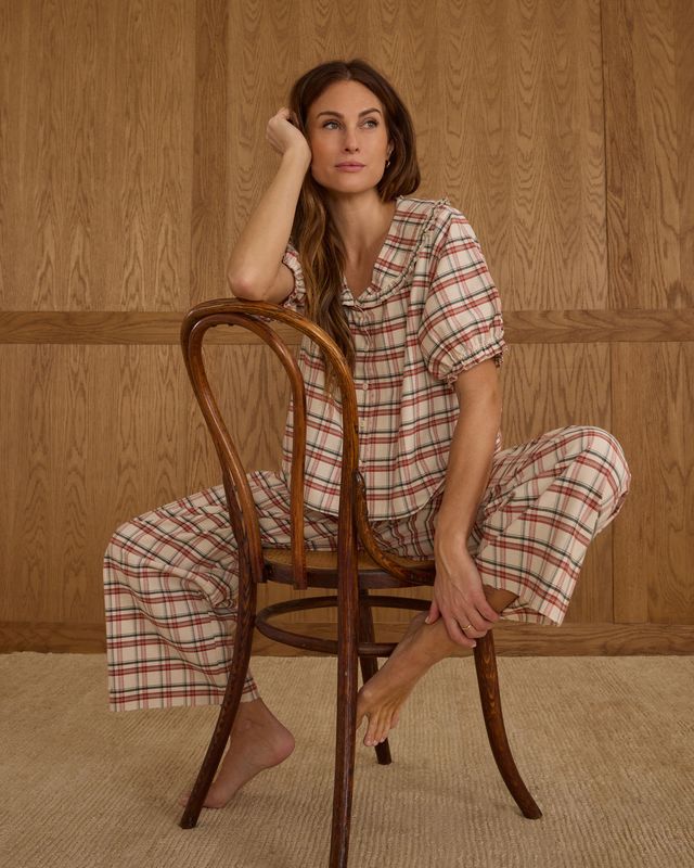 Rylee + Cru Womens Ruffle Pajamas - Holiday Flannel