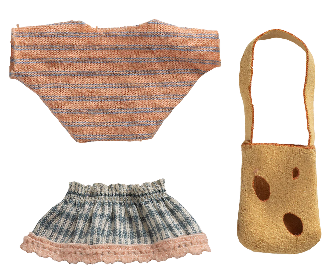 Maileg Clothes And Bag - Little Sister Mouse