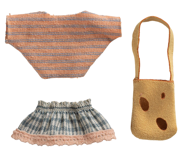 Maileg Clothes And Bag - Little Sister Mouse