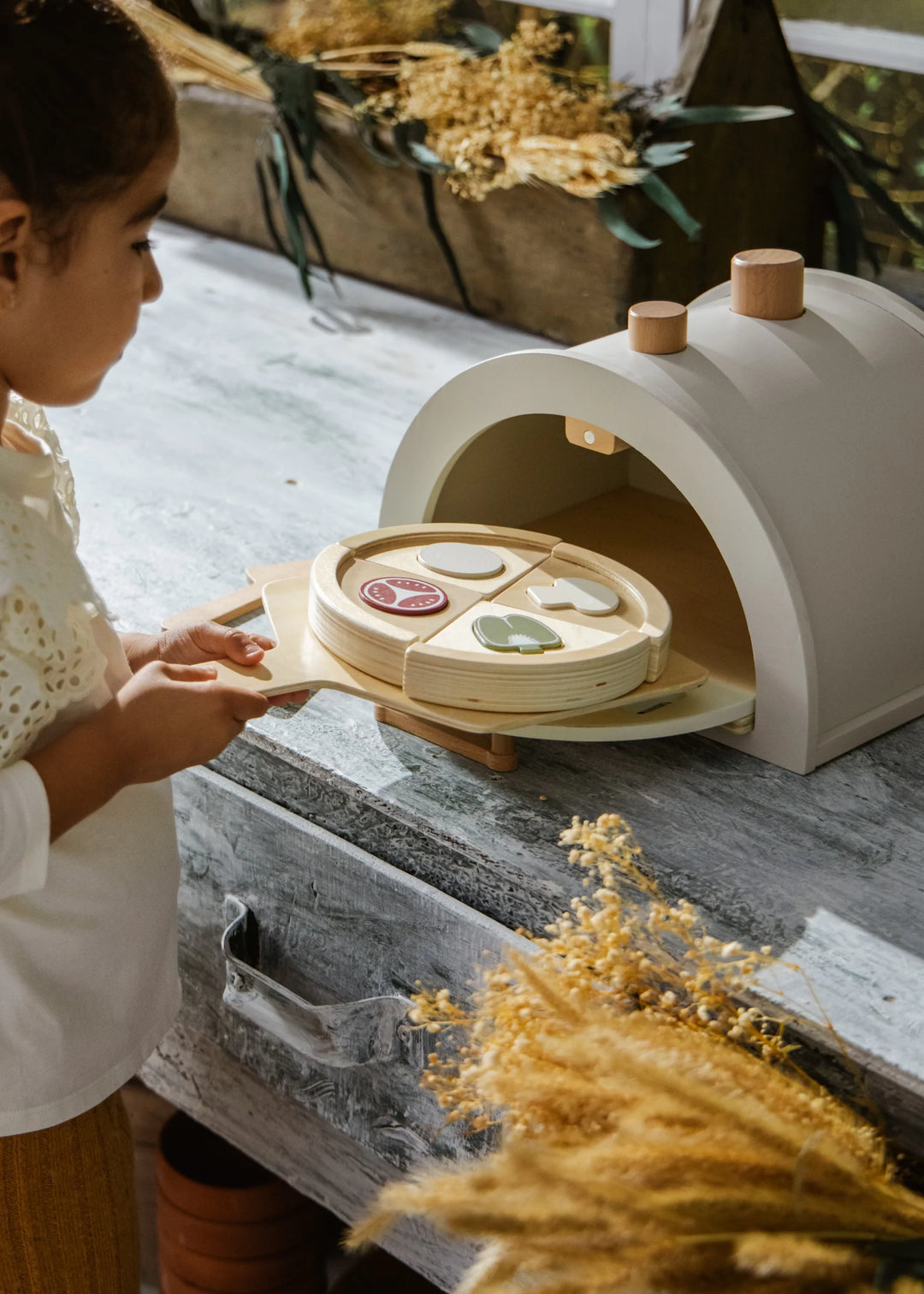 Coco Village Wooden Pizza Oven Playset And Accessories