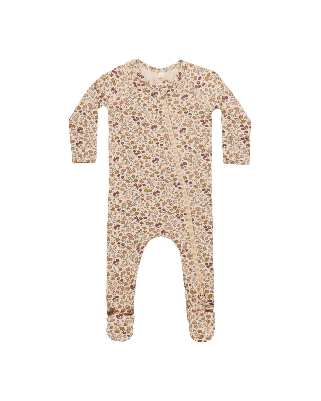 Quincy Mae Bamboo Zip Footie - Posy