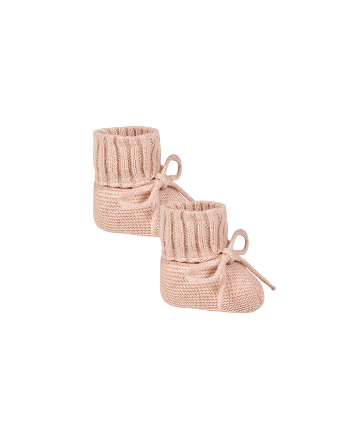 Quincy Mae Knit Booties - Heathered Rose