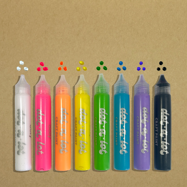 Ooly Dot-A-Lot Dimensional Craft Paint - Bright (Set of 8)