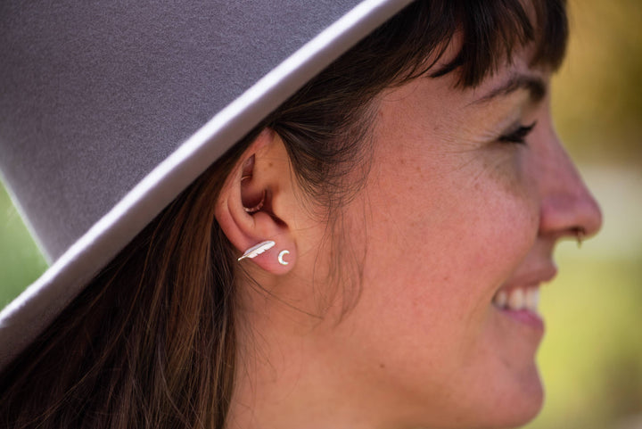 Bronwen Crescent Moon Post Earrings