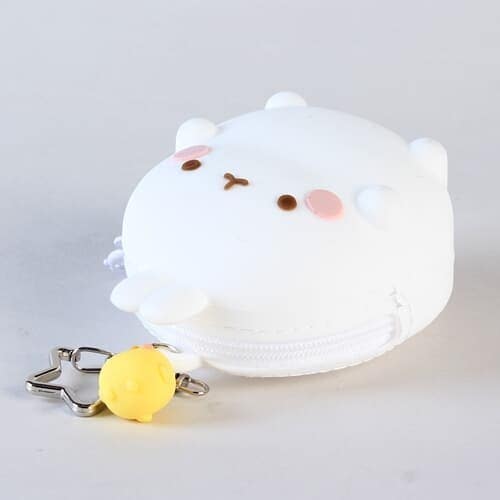 Molang Silicone Zipper Pouch – Soft Coin Purse with Charm