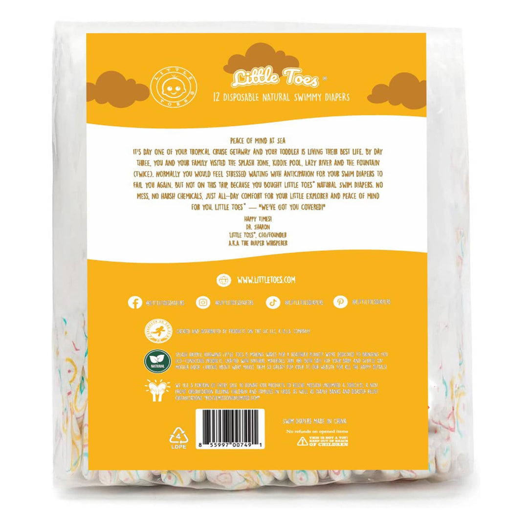 Little Toes Natural Disposable Swim Diapers 12-Pack - Medium