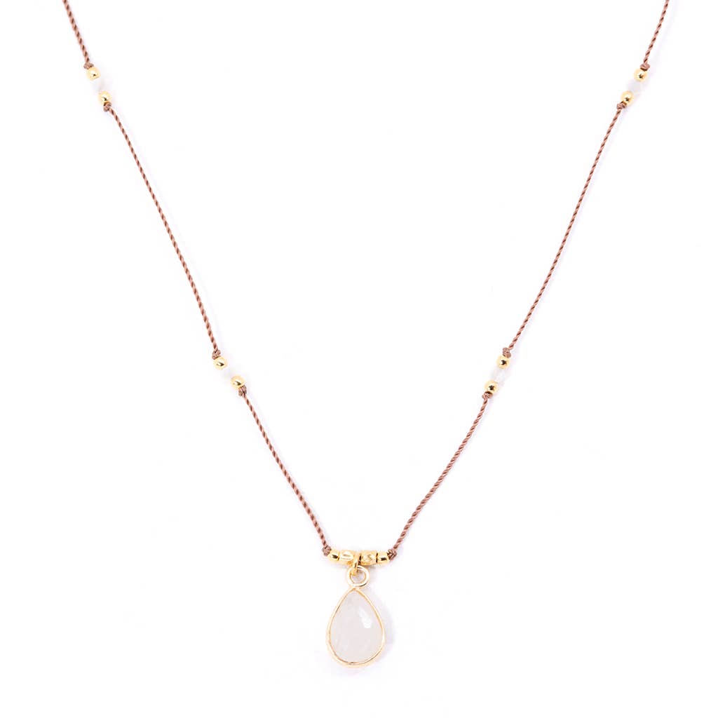 Bronwen Gemstone Necklace - Rainbow Moonstone