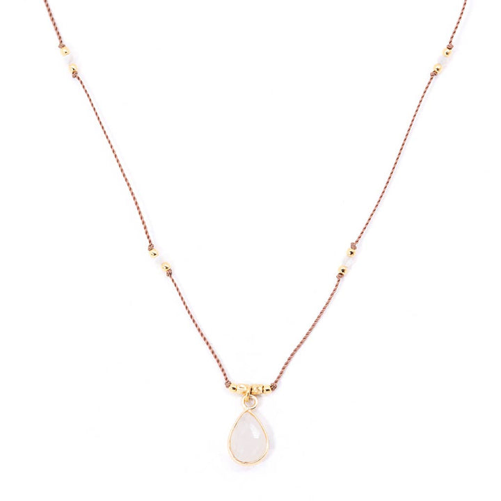 Bronwen Gemstone Necklace - Rainbow Moonstone