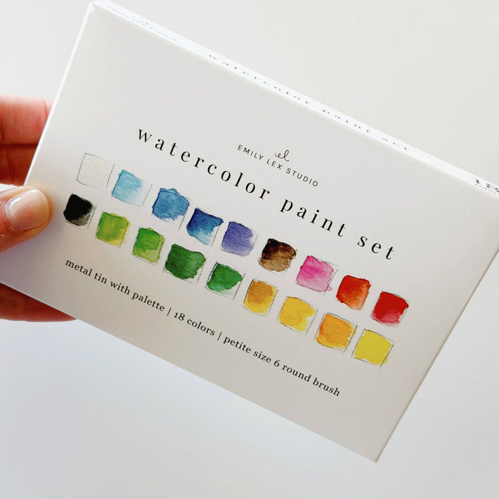 Emily Lex Studio Watercolor Paint Set - 18 Colors With Brush
