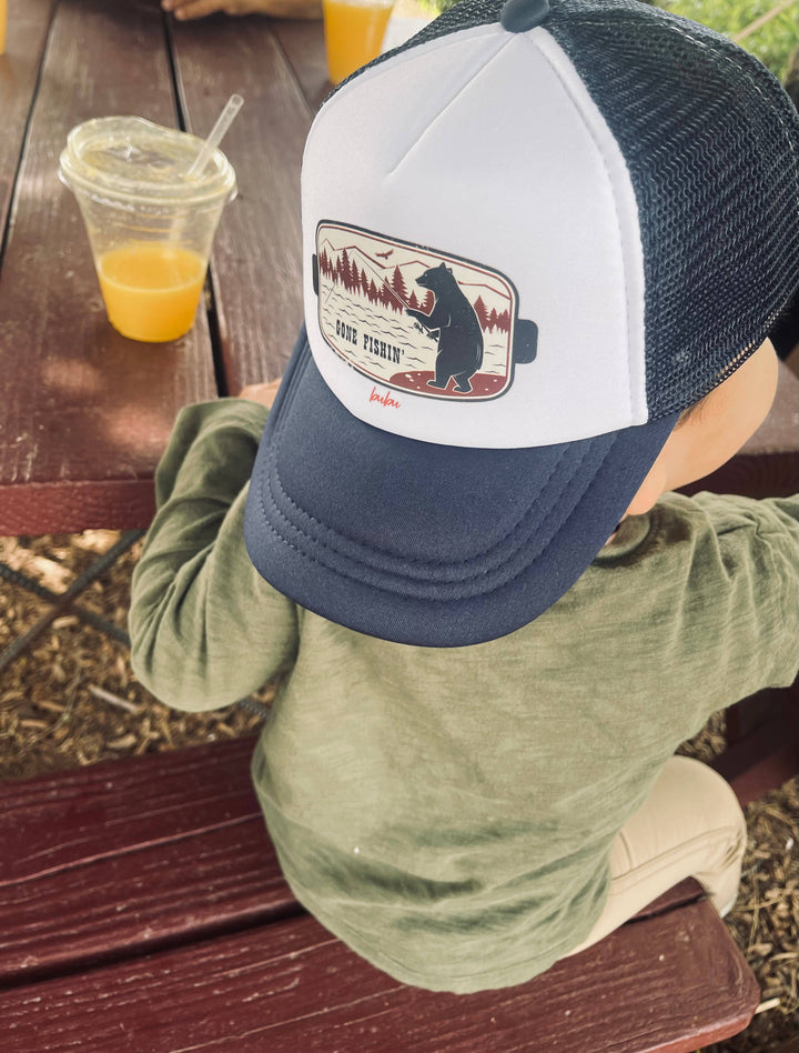 Bubu Gone Fishin Navy Trucker Hat