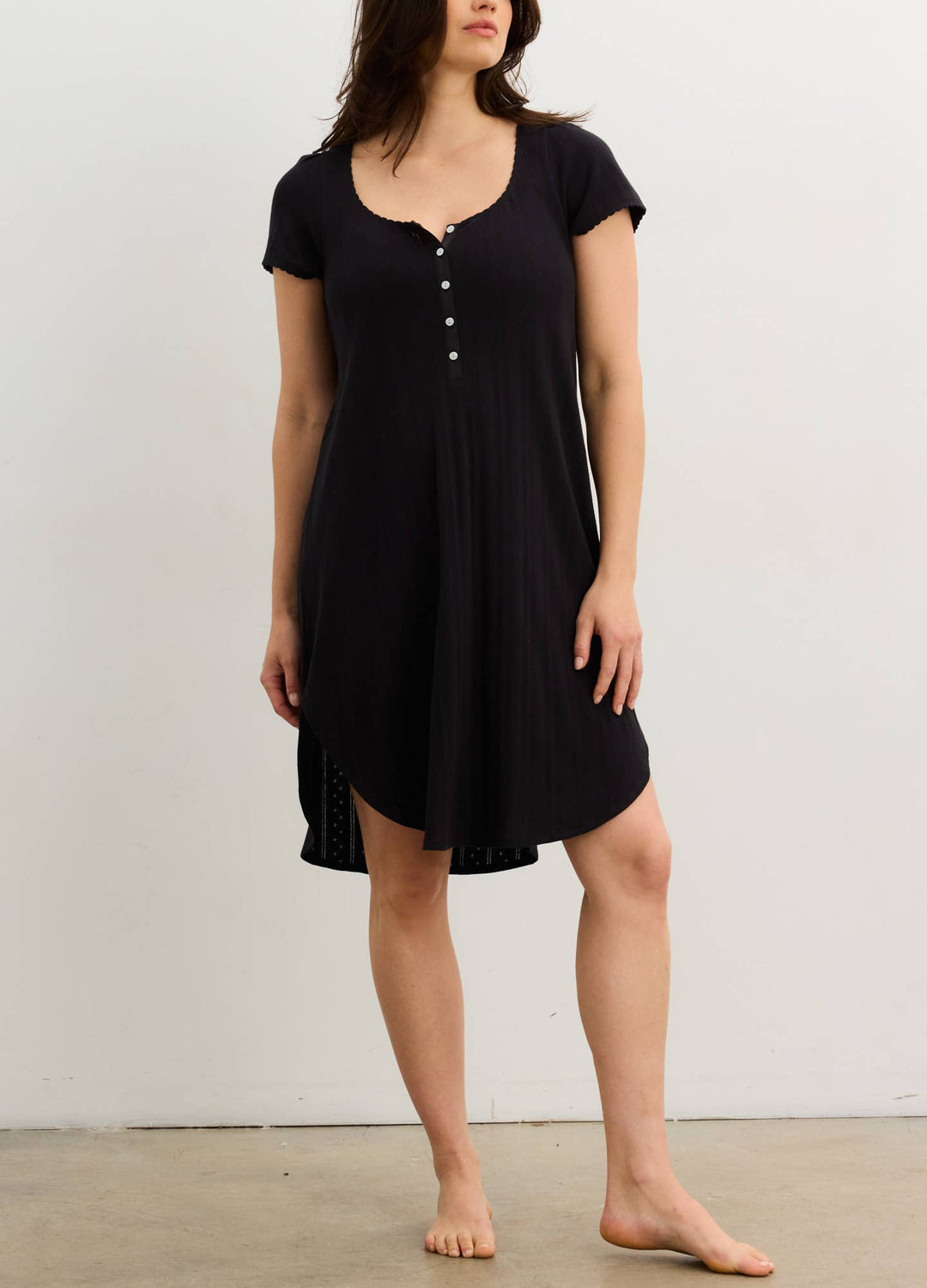 Hatch Collection The Pointelle Maternity Nursing Friendly Nightgown