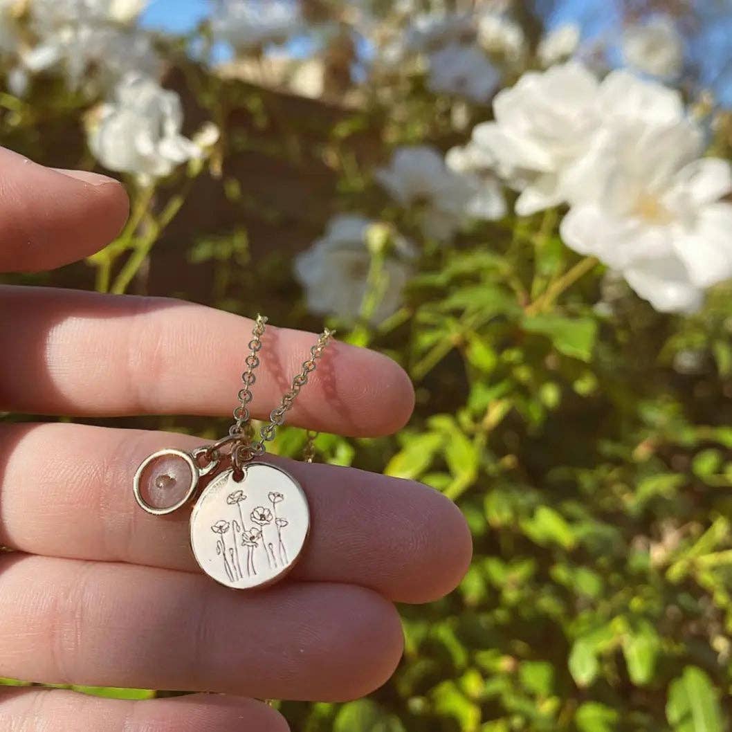 Mauve Jewelry Co. Poppy Necklace with Mustard Seed