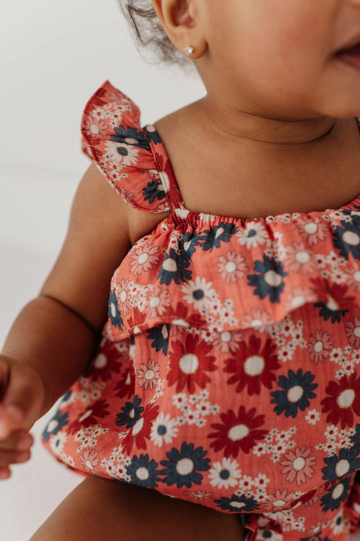 Babysprouts Gauze Bubble Romper - Zoey Daisy