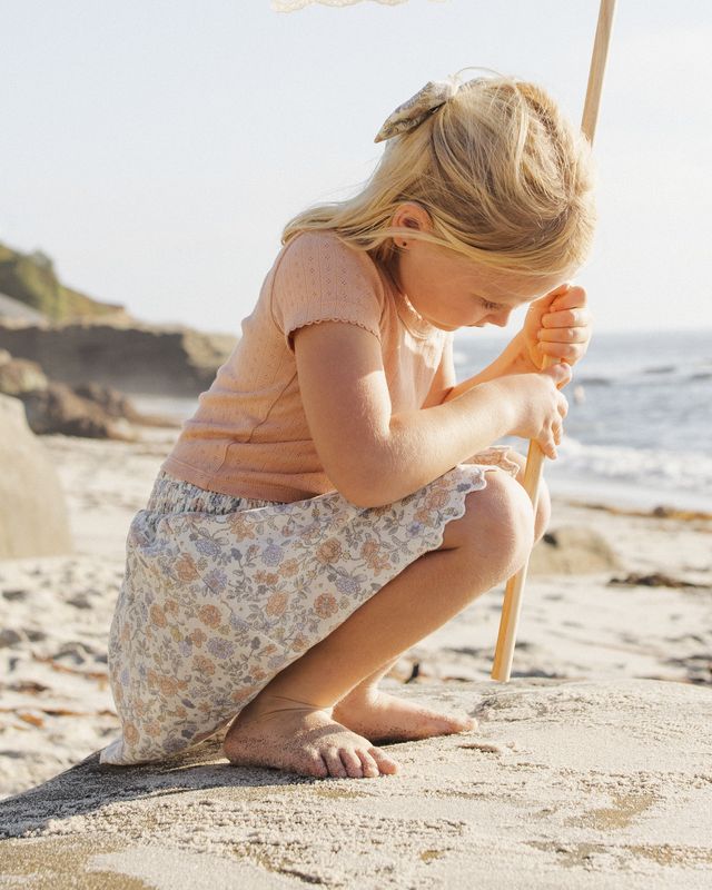 Rylee + Cru Smocked V Mini Skirt - Bloom