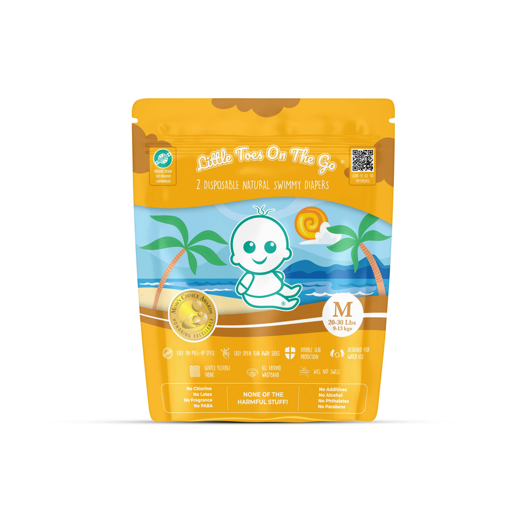 Little Toes On The Go Natural Swim Diapers 2-Pack - Medium