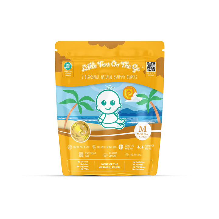 Little Toes On The Go Natural Swim Diapers 2-Pack - Medium