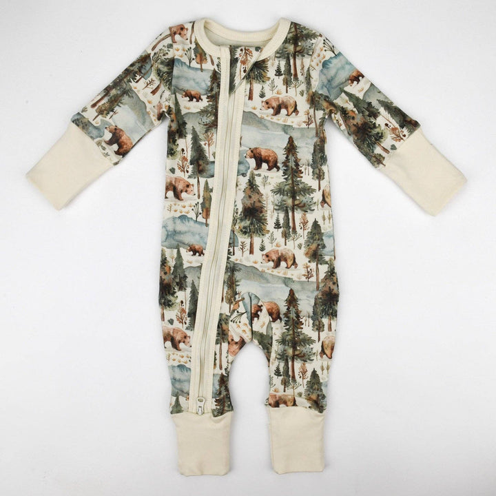 Earthy Organic Cotton Baby Pajamas 2-Way Zip Front Zipper Sleeper - Crispin