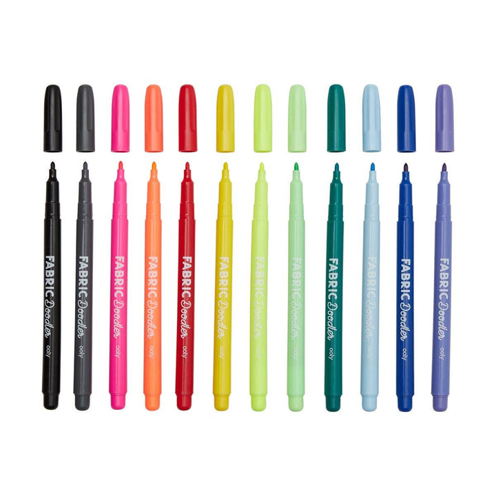 Ooly Fabric Doodlers Permanent Fabric Markers (Set of 12)