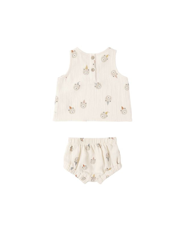 Quincy Mae Woven Tank Set - Party Bears