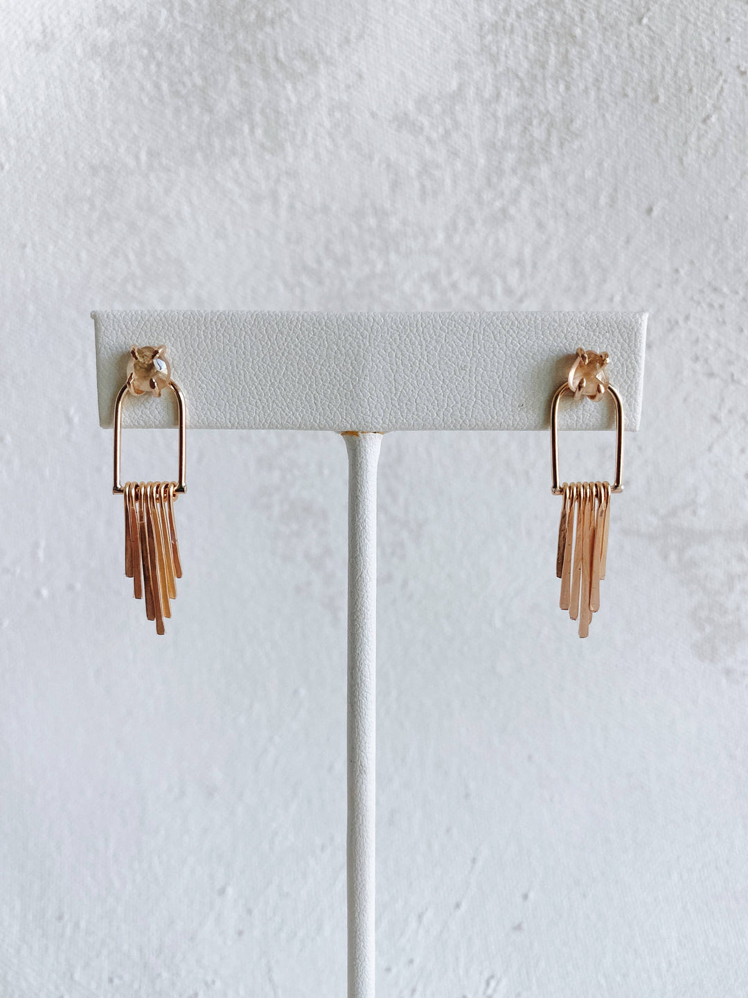 Milk Moon Fringe Earrings - Herkimer Quartz