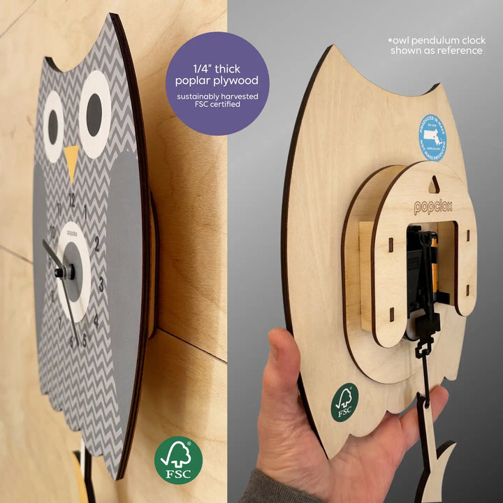 Popclox Train Pendulum Clock - Wood