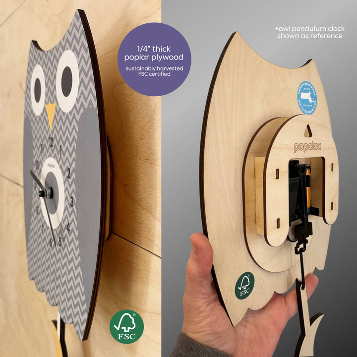 Popclox Baseball Pendulum Clock - Wood