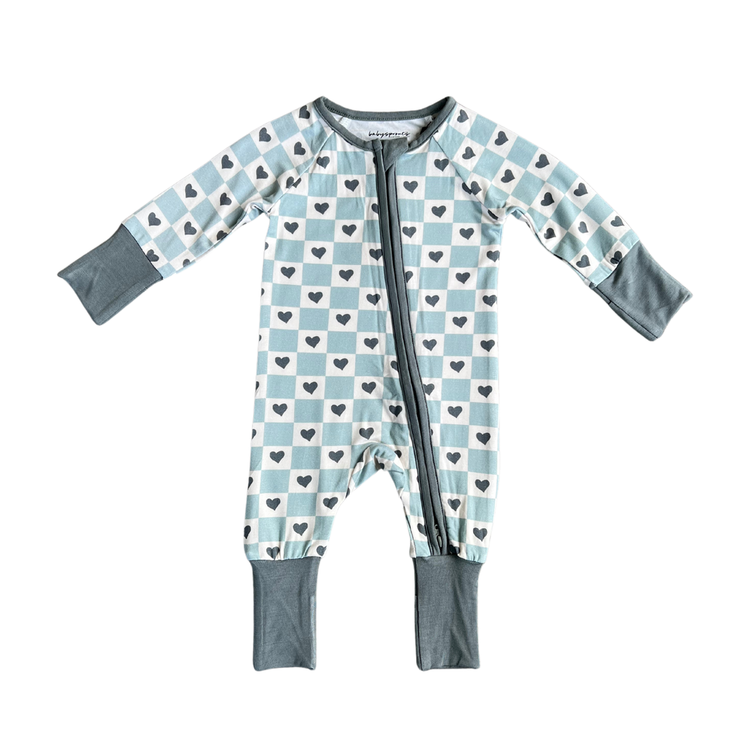 Babysprouts Hearts Long Sleeve Zip Romper