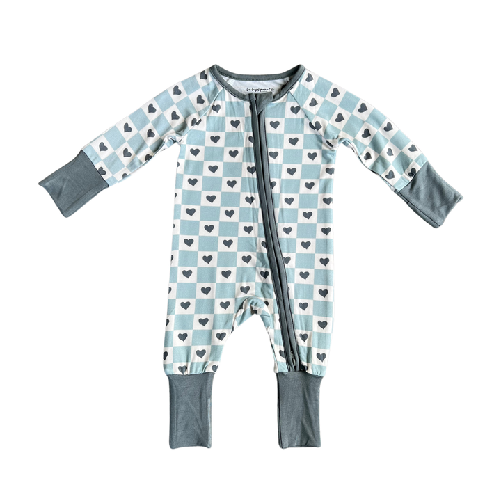 Babysprouts Hearts Long Sleeve Zip Romper