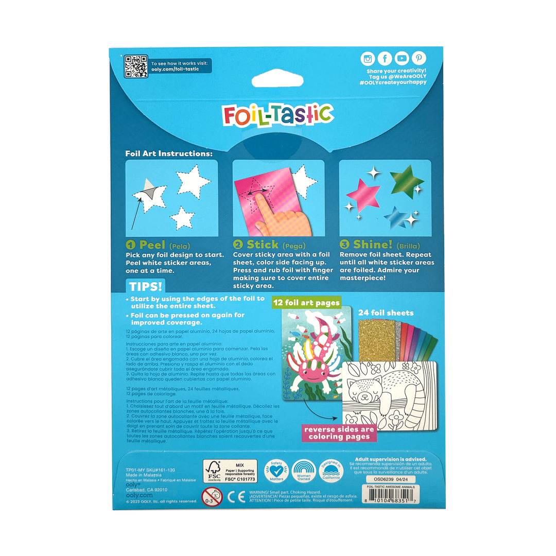 Ooly Foil-tastic Foil Art & Coloring Fun - Awesome Animals
