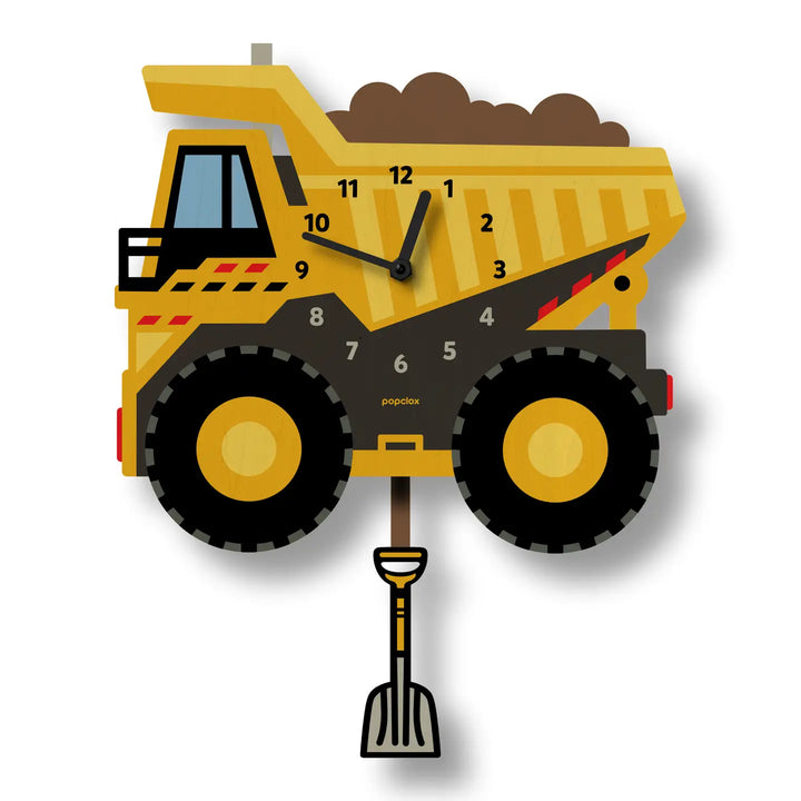 Popclox Dump Truck Pendulum Clock - Wood