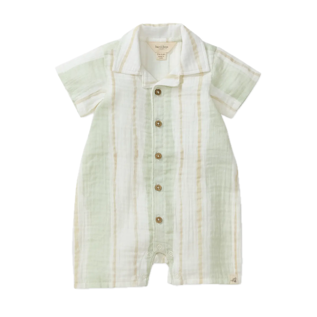 Burt's Bees Pacific Stripe Baby Boy Romper