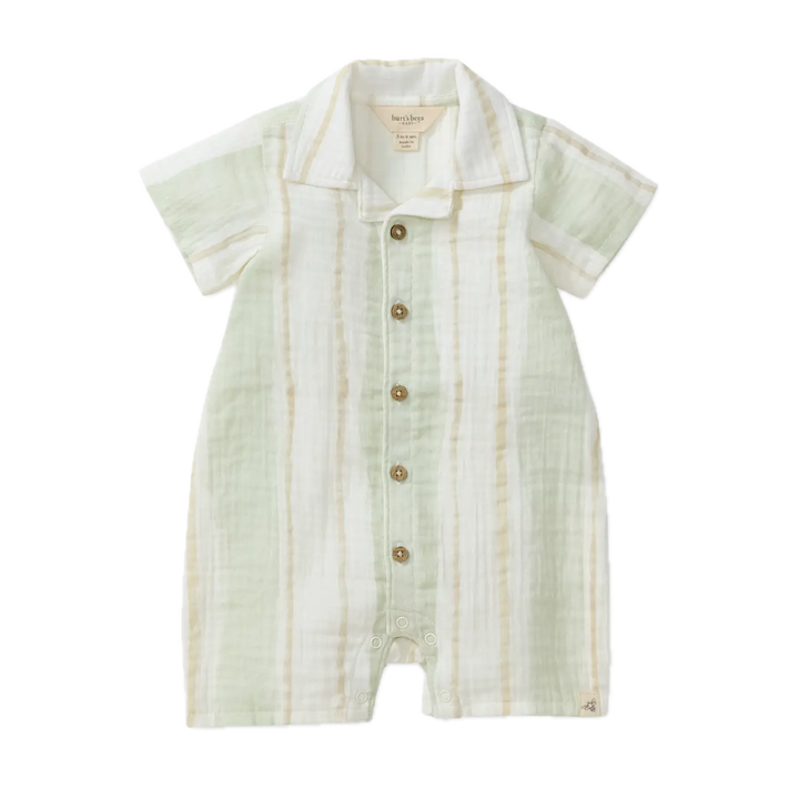 Burt's Bees Pacific Stripe Baby Boy Romper