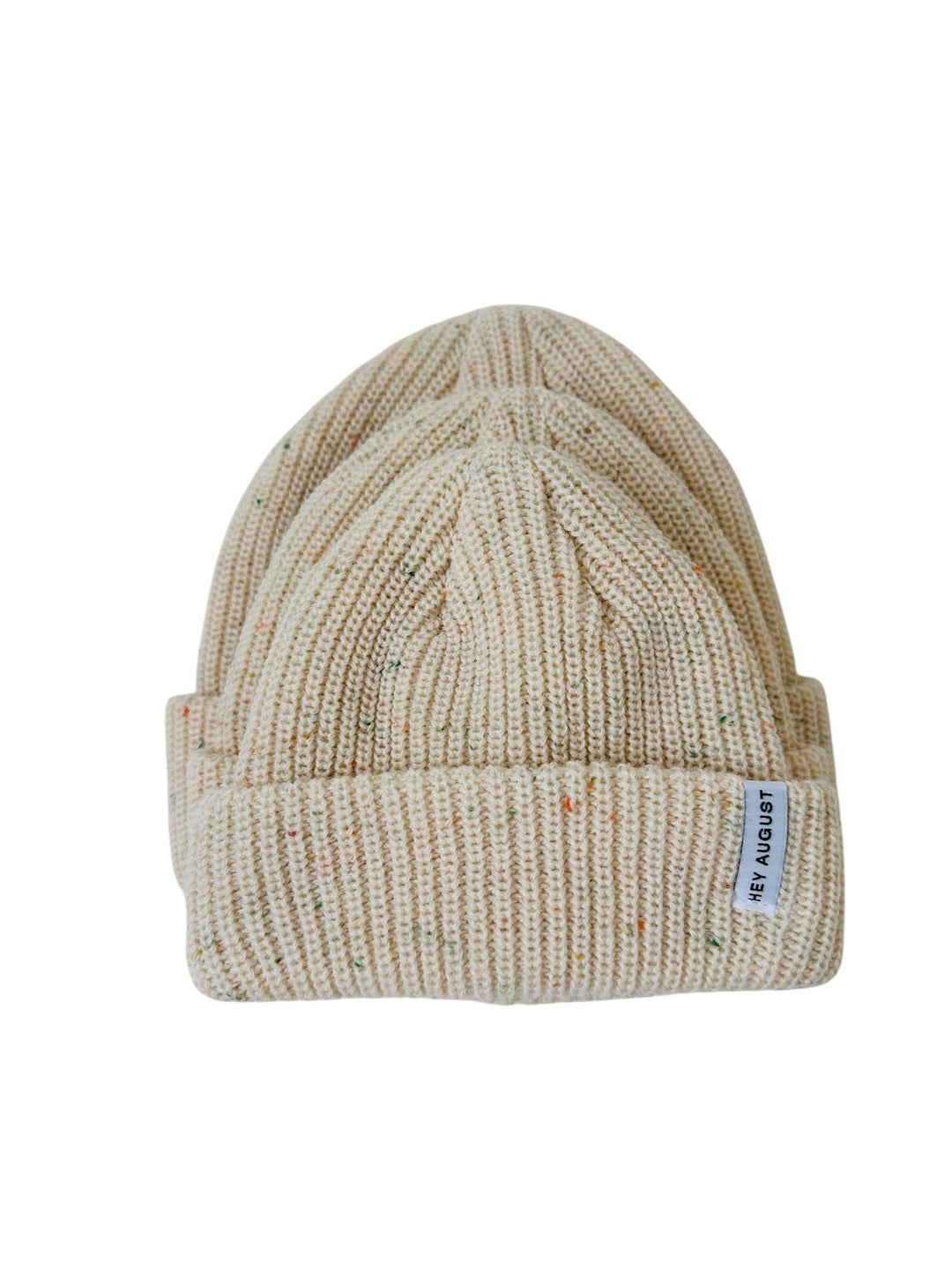 Hey August Thick Knit Cuff Beanie - Cream Speck