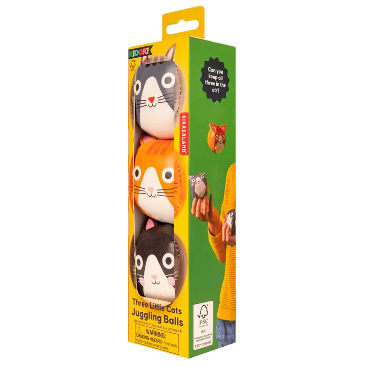 Kikkerland Three Little Cats Juggling Balls