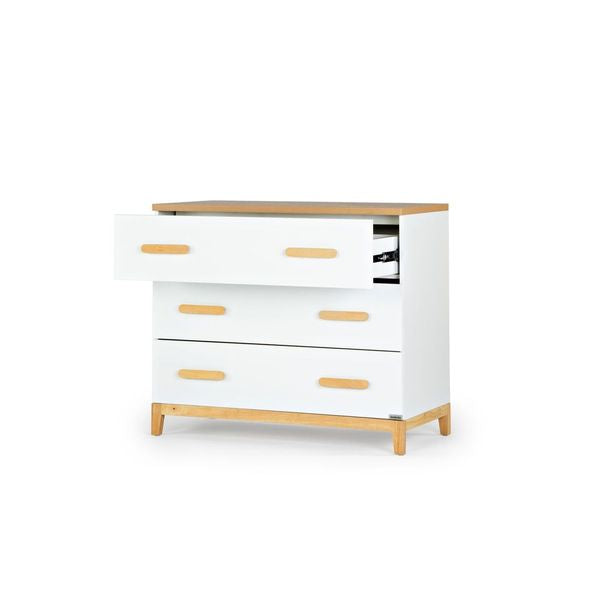 Dadada Lala Little 3-drawer Dresser - White/Red Oak