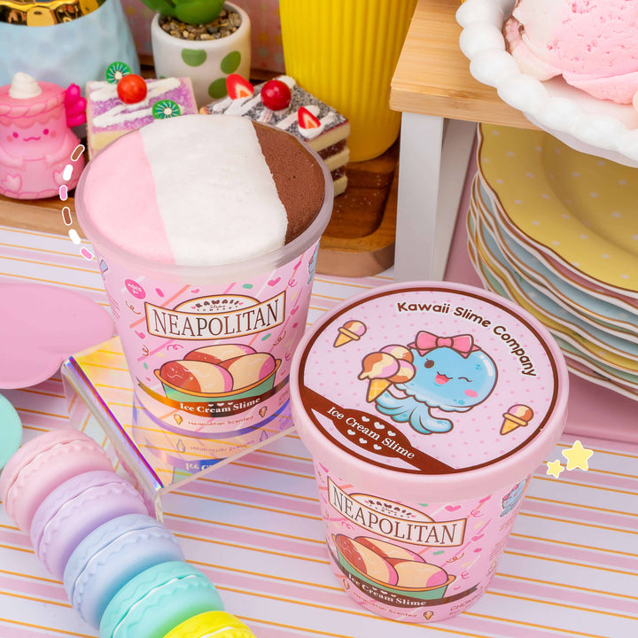 Kawaii Slime Neapolitan Scented Ice Cream Pint Slime