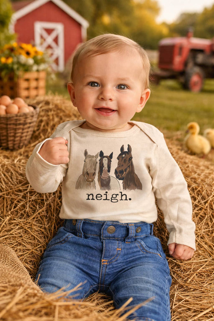 Barefoot Baby "Neigh" Horse Onesie