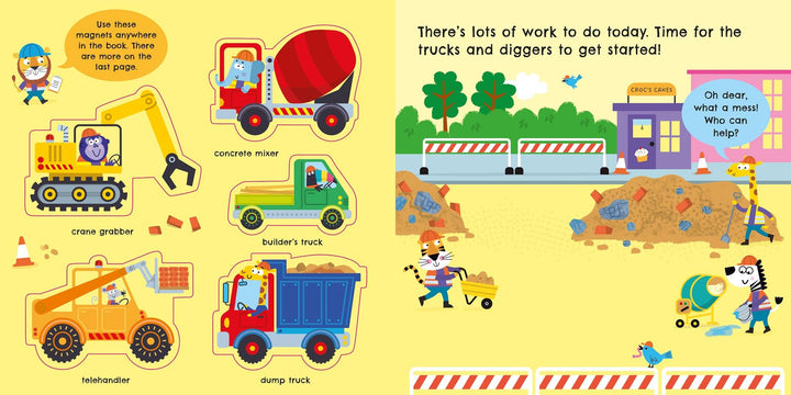 Usborne Trucks and Diggers Magnet Book