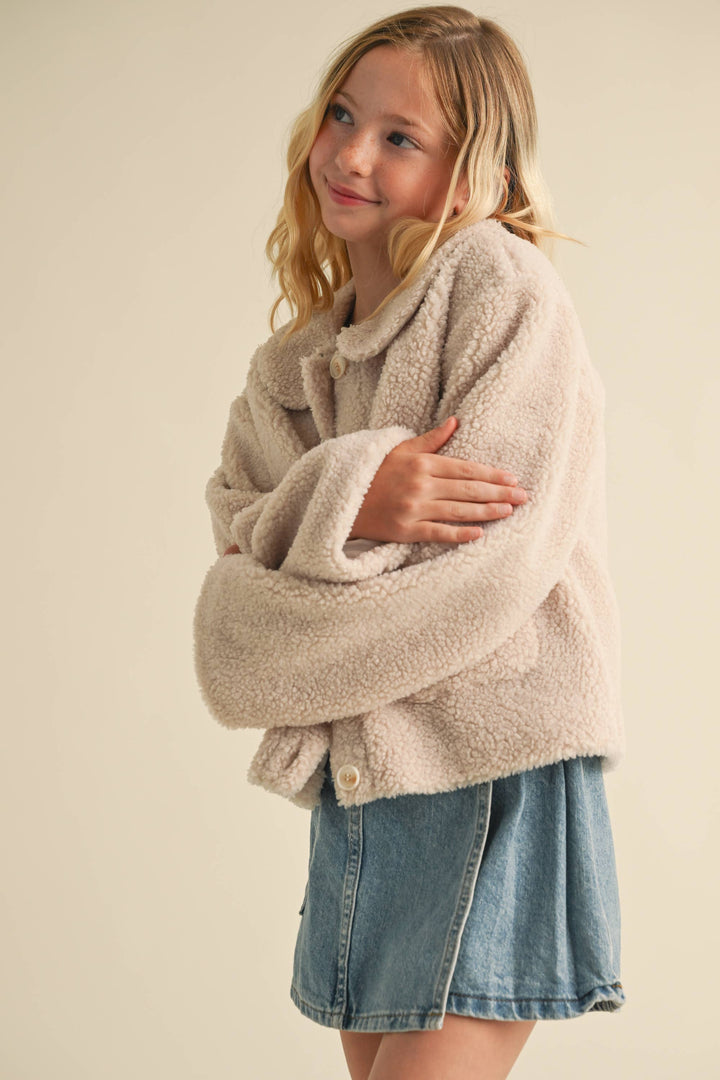 Heart And Arrow Sherpa Peter Pan Collar Jacket