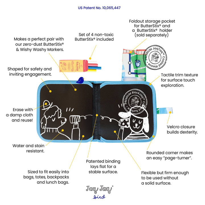 Jaq Jaq Bird Airplanes Activity Wipe Dry Book