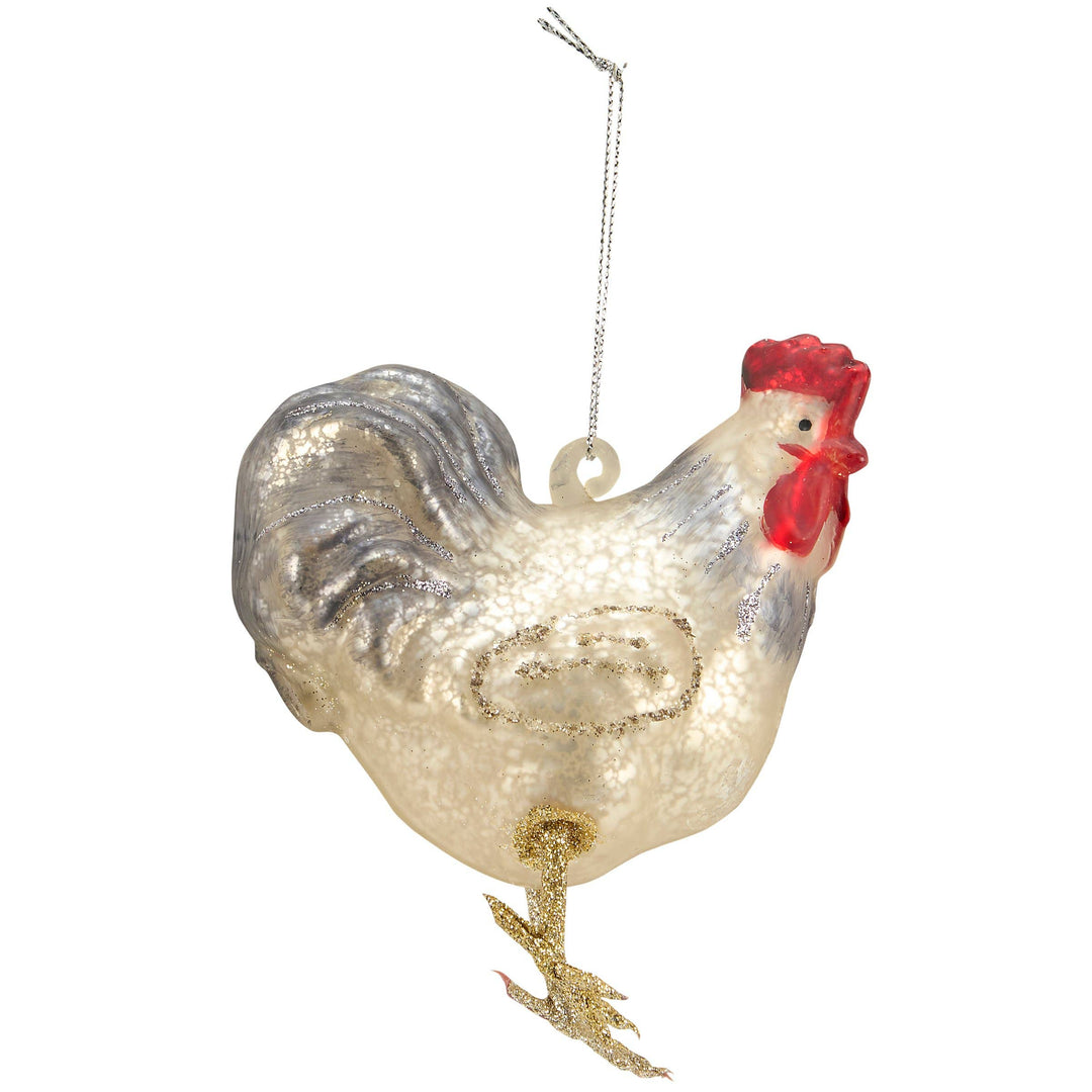 Primitives By Kathy Rooster Glass Ornament