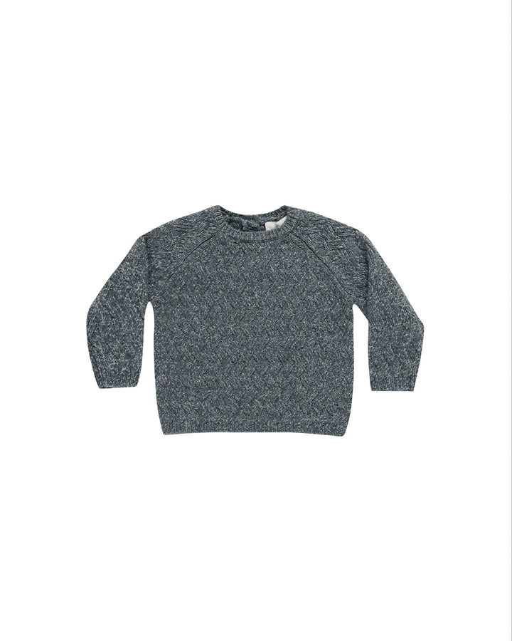 Quincy Mae Knit Sweater - Heathered Indigo