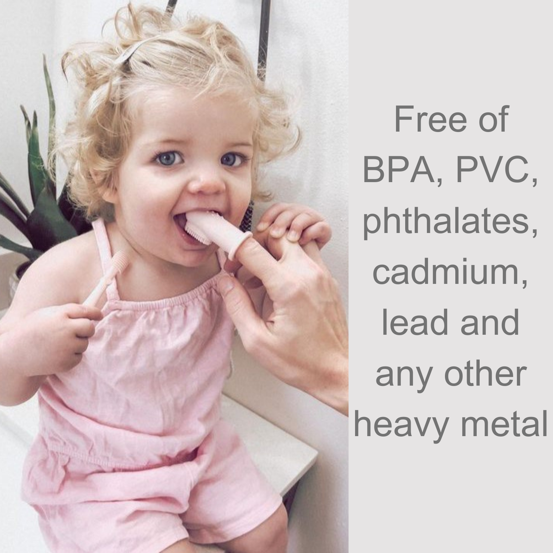 Ali + Oli Baby Finger Toothbrush & Tongue Cleaner Oral Set 3m+ -Ivory