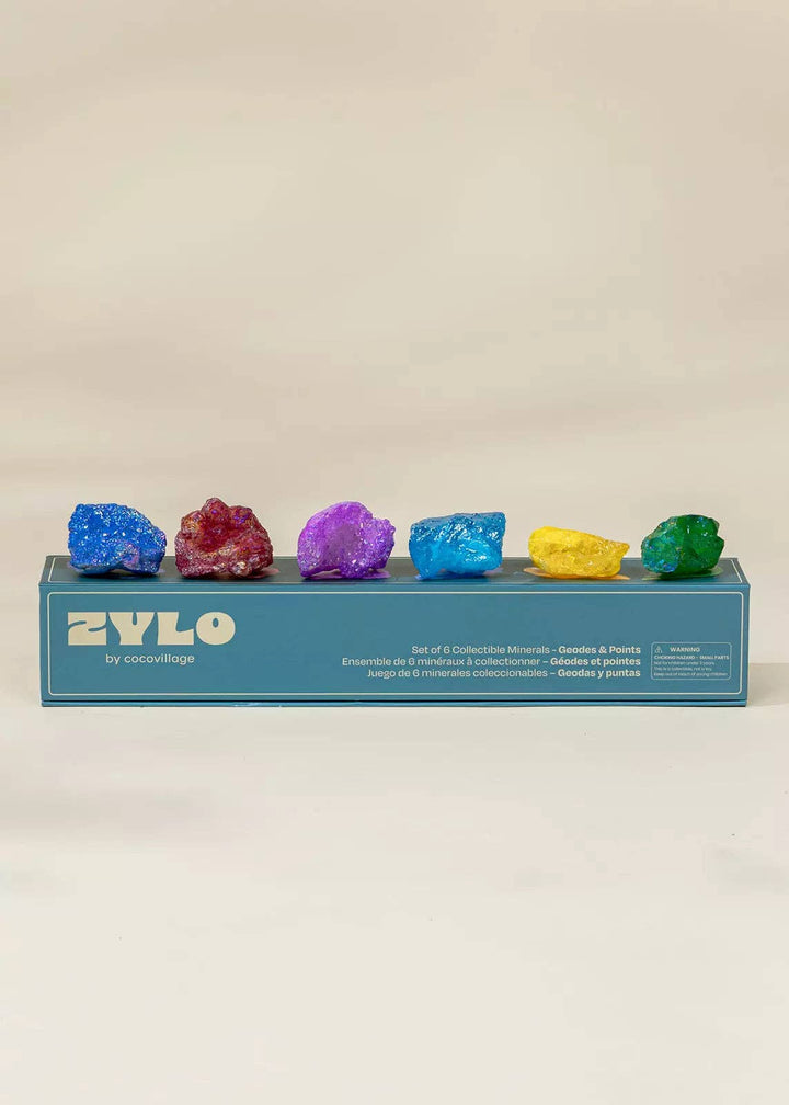 Coco Village Set of 6 collectible Minerals - Geodes & Points